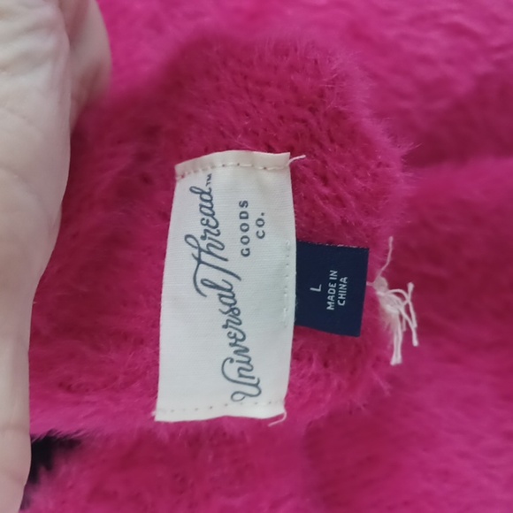 UNIVERSAL THREAD Soft Fuzzy Mock Turtleneck Pullover Sweater - Hot Pink 21" ptp - Picture 6 of 8